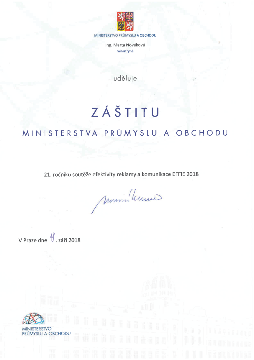 záštita ministerstvo průmyslu 18